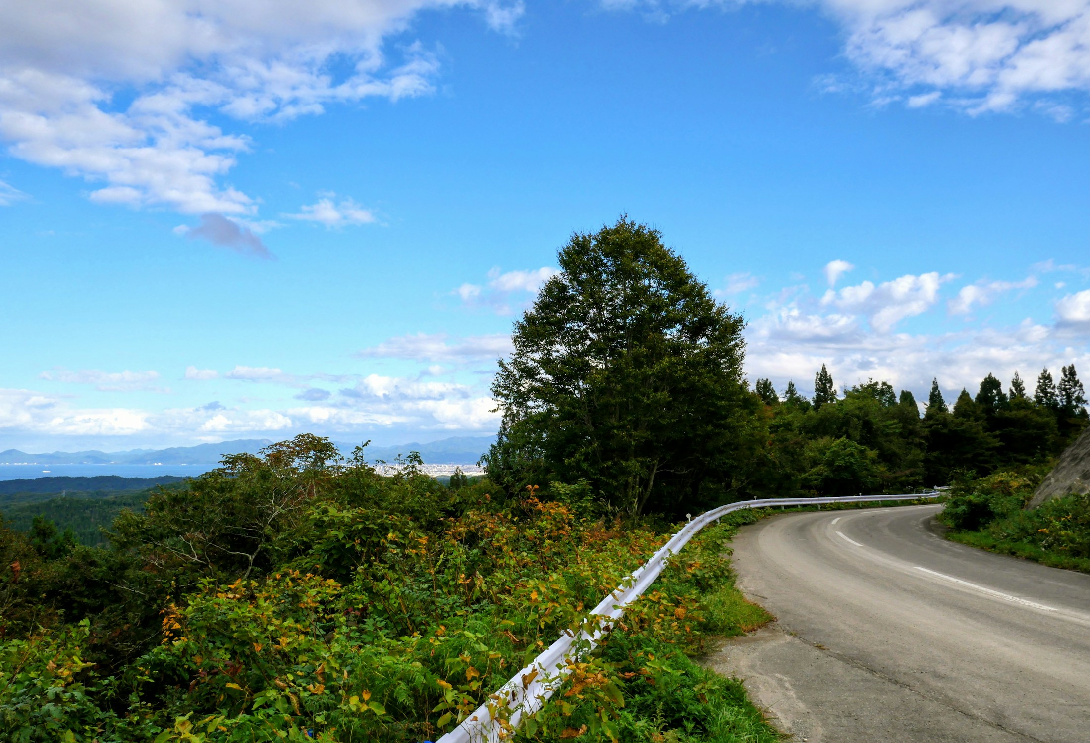 Route paisible traversant les montagnes et les forêts du Japon